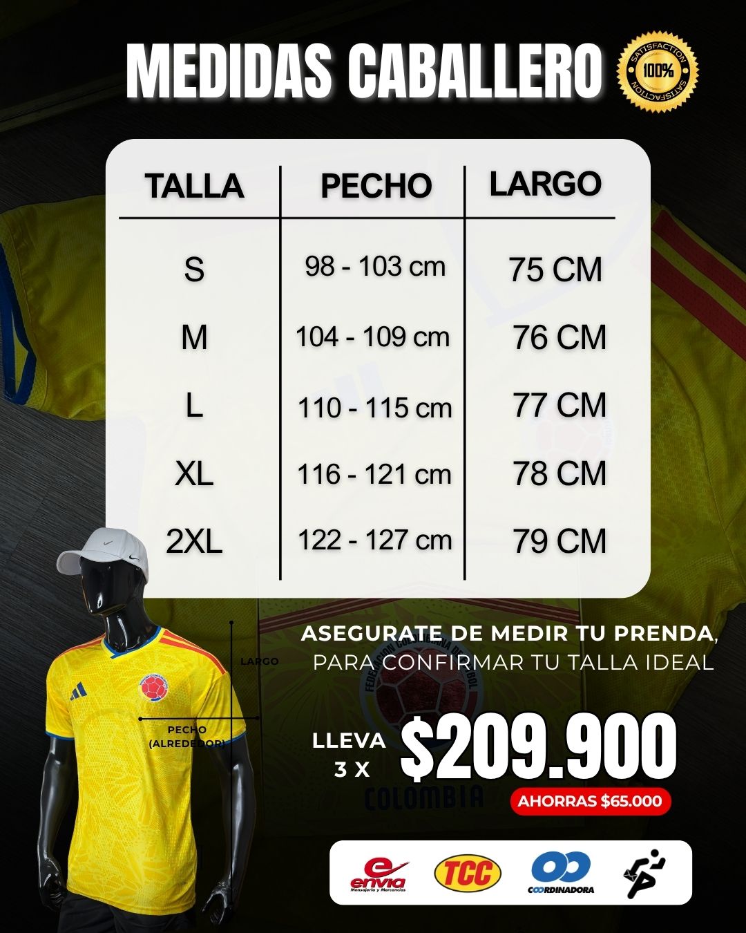 Camiseta Colombia Tipo Player 2026