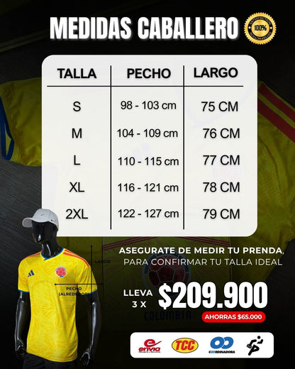 Camiseta Colombia Tipo Player 2026